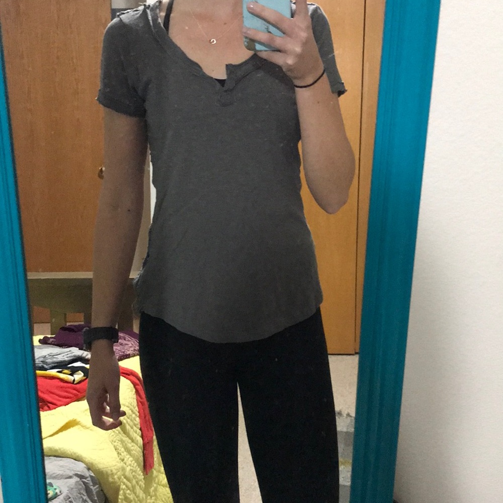 Gray v-neck